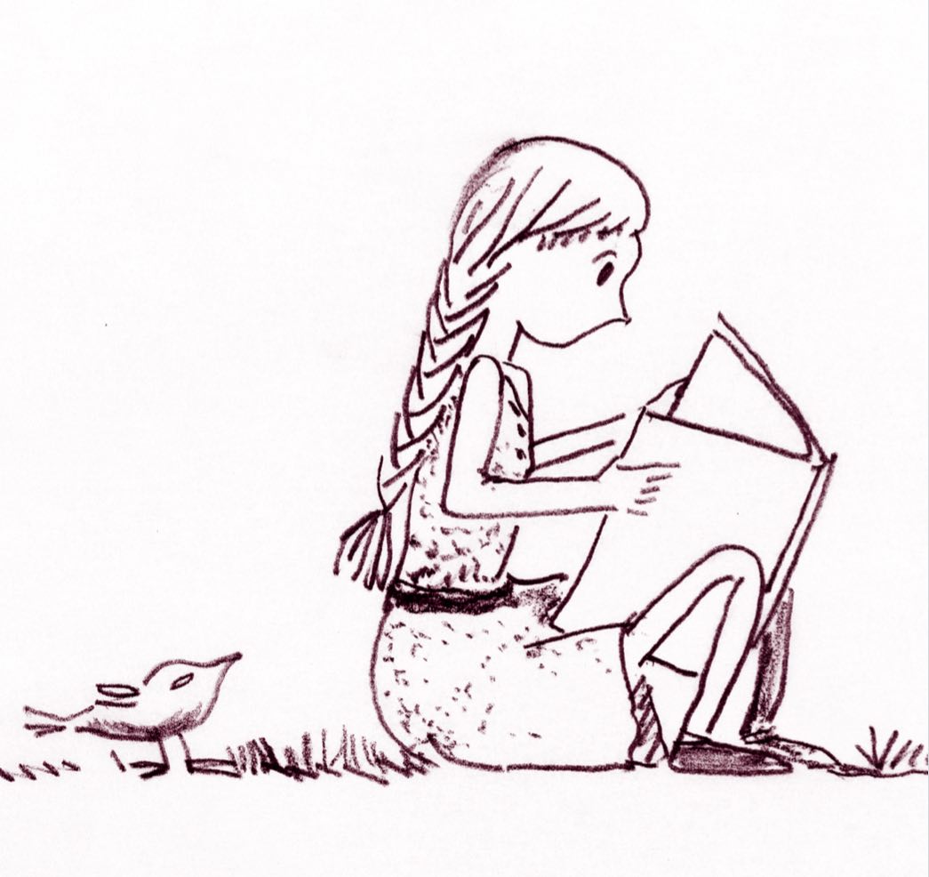 Момиченцето с плитките и книгите